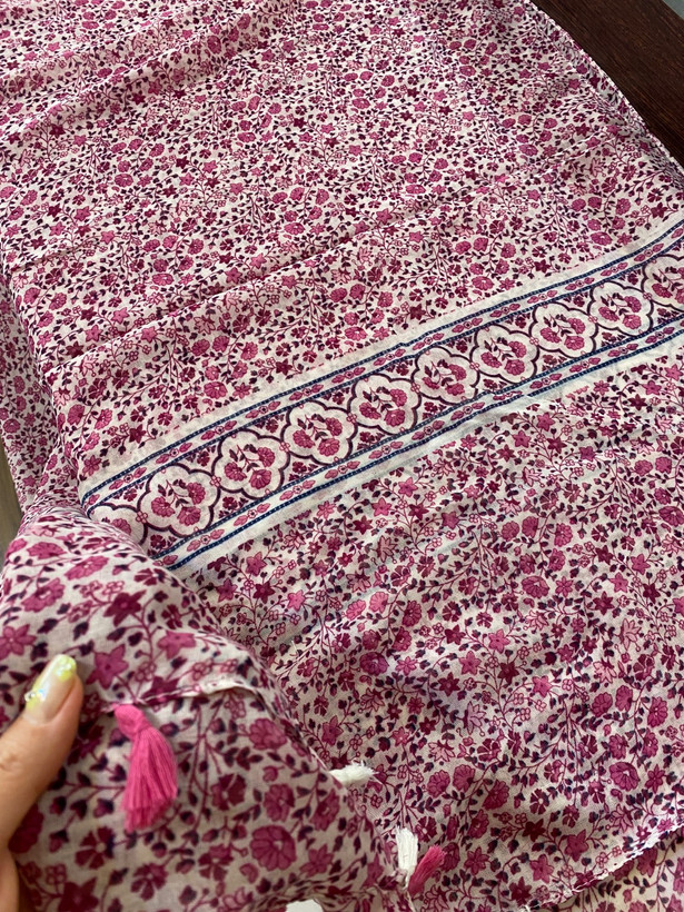 شال TRF نخی و منگوله دار