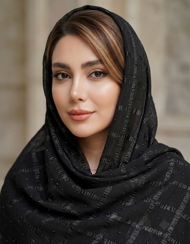روسری حریر شیفون ۴ خونه نگین دار وارداتی